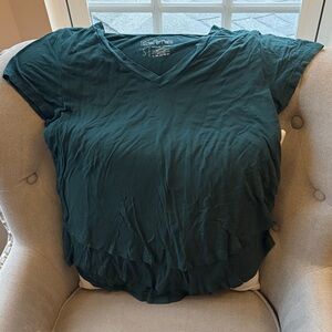 Latched Mama Forest Green V-Neck Short Sleeve Nursing Tee